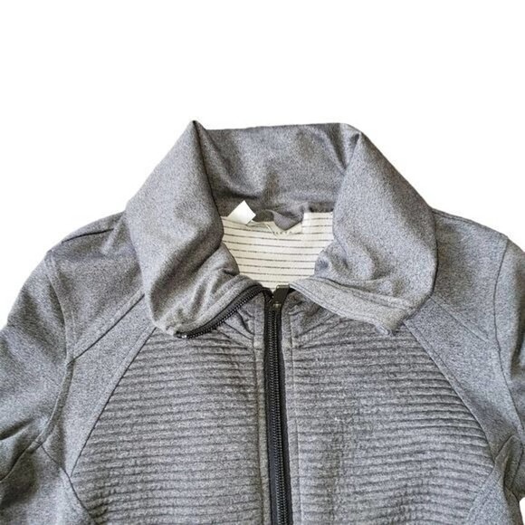 Athleta Women's Size XXS Grey Zip-Up Jacket Pockets Thumb Holes GUC - Picture 5 of 10